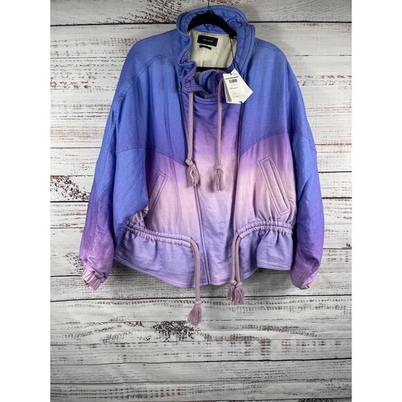 $1280 Isabel Marant Women's 42 US 10 Blue Veste Kalastd Ombre Zip Tassel Collar - Picture 3 of 15